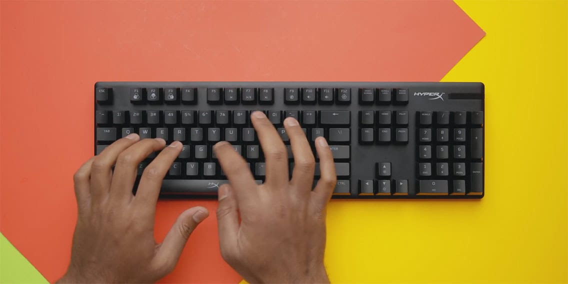 HyperX Alloy Origins Gaming Keyboard typing